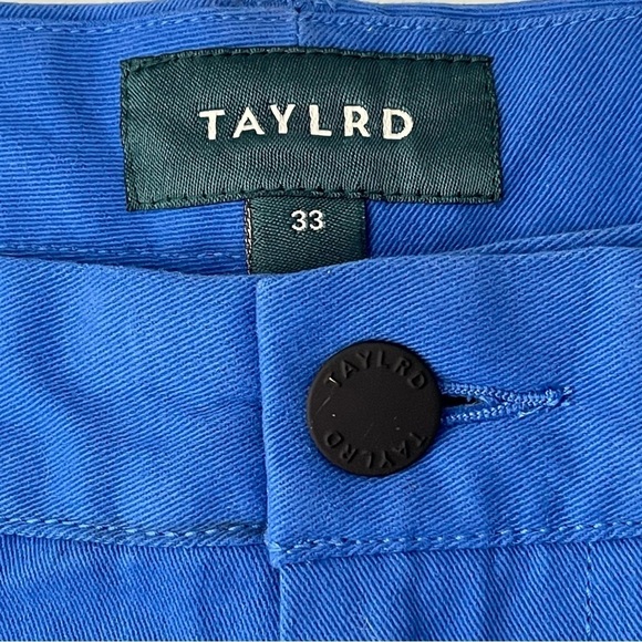 Taylrd Chino Shorts Mens 33 x 9" Blue Slim Fit Flat Front Stretch - Picture 5 of 7